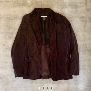 Vintage dark academia chocolate brown corduroy blazer 📚